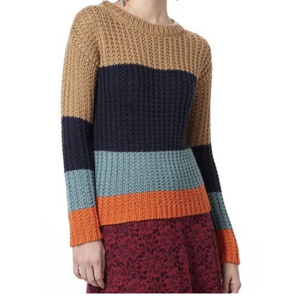 Sparrow Anthropologie Women's Size Large Seater Crewneck Block Colorblock Knit‎